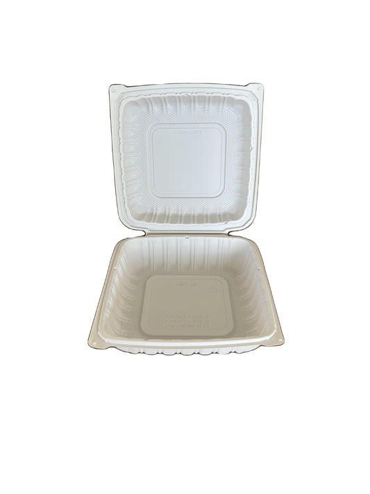 9"x9" White Hinged Container - 150ct