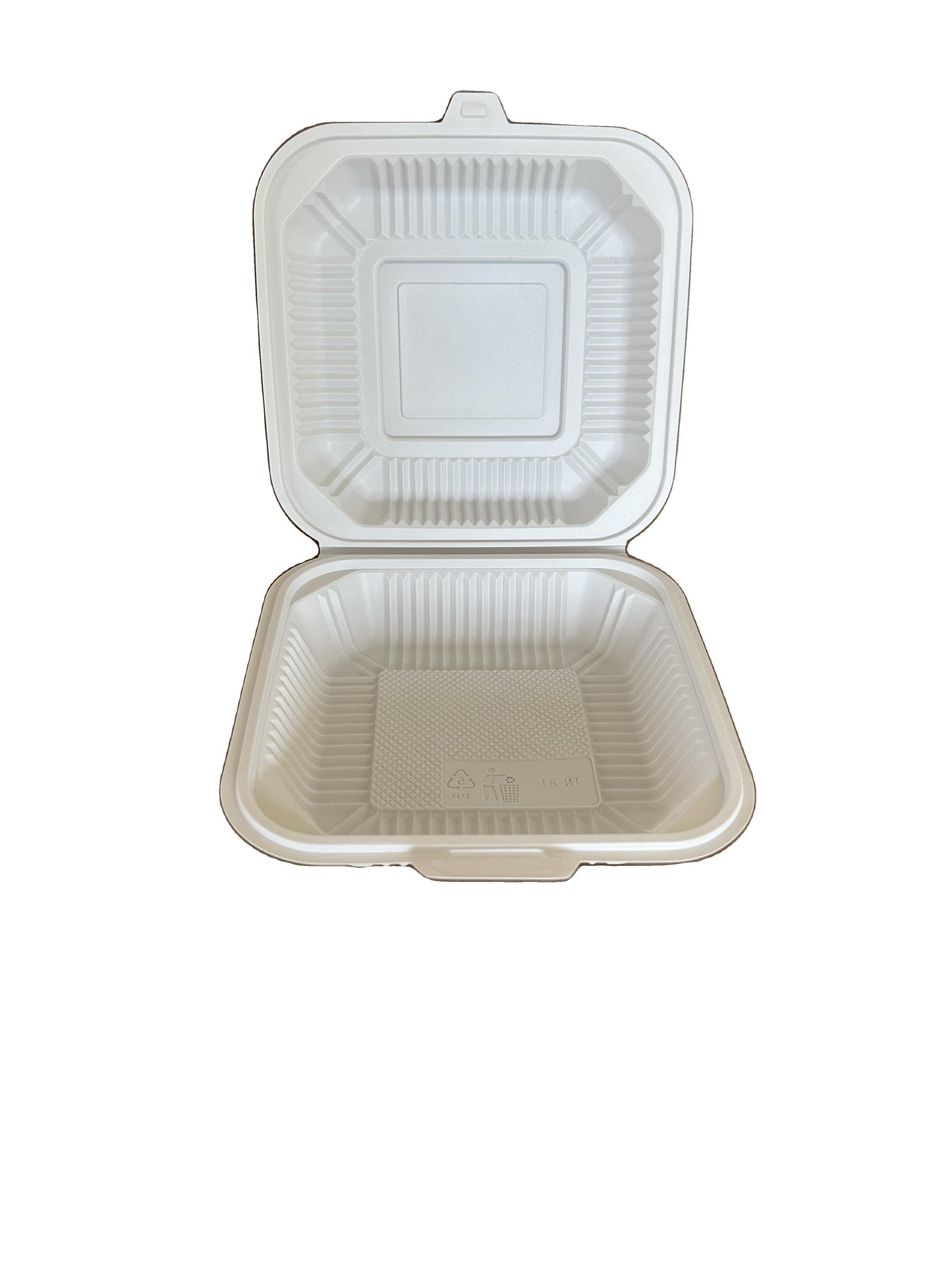 8"x8" White Hinged Slit-Lock Container - 200ct