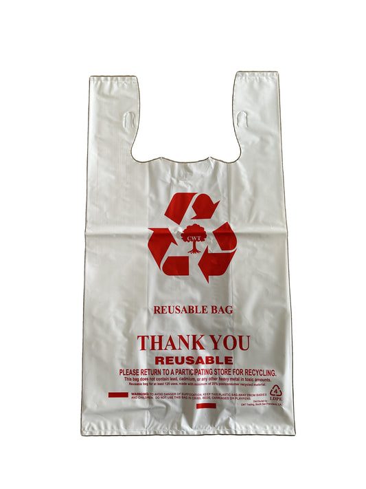 Large Reusable T-Shirt Bag 12+7X22 - 300ct