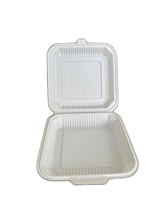 9"x9" White Hinged Slit-Lock Container - 200ct