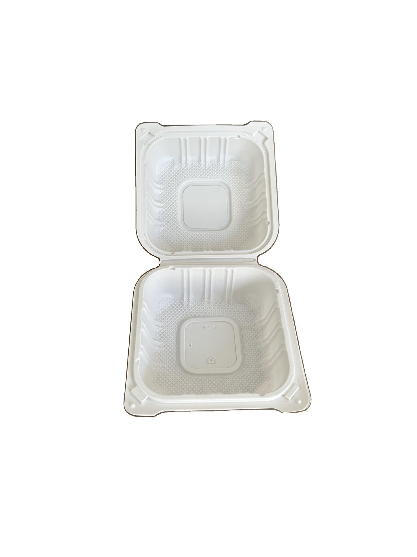 6"x6" White Hinged Container - 250ct